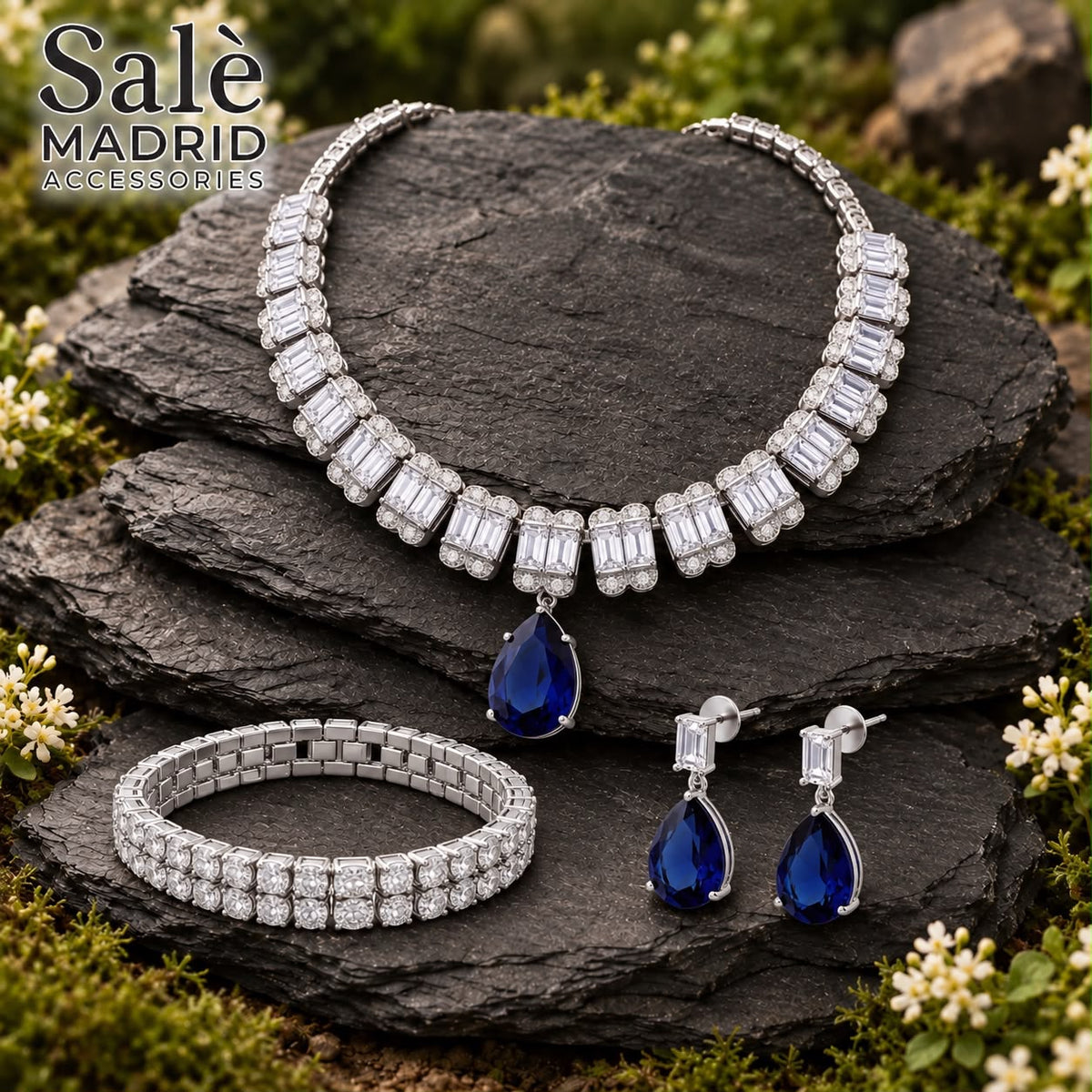 ACCESSORIES SET 3PCS DARK BLUE WITH SILVER Main image