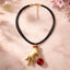 Necklace Sand Gold/Short Chain, 45CM+6 Black Lines