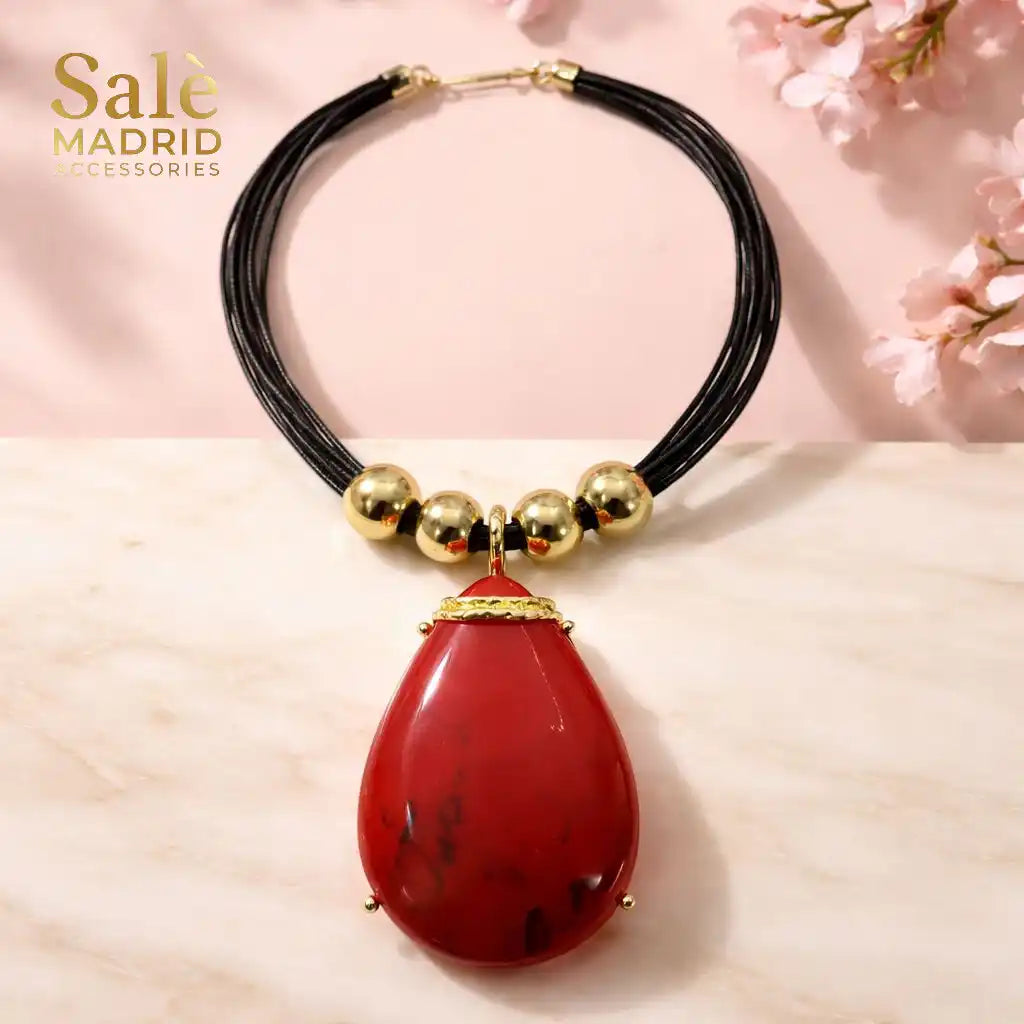 Necklace Medium KC Gold, Short Style: 45CM, Black Line