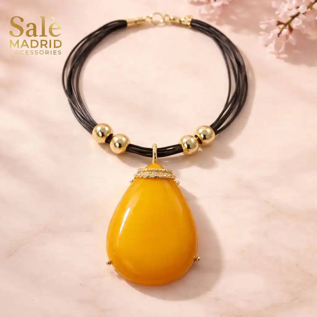 Necklace Medium KC Gold, Short Style: 45CM, Black Line