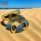 Bracelet set gold and blue 00769