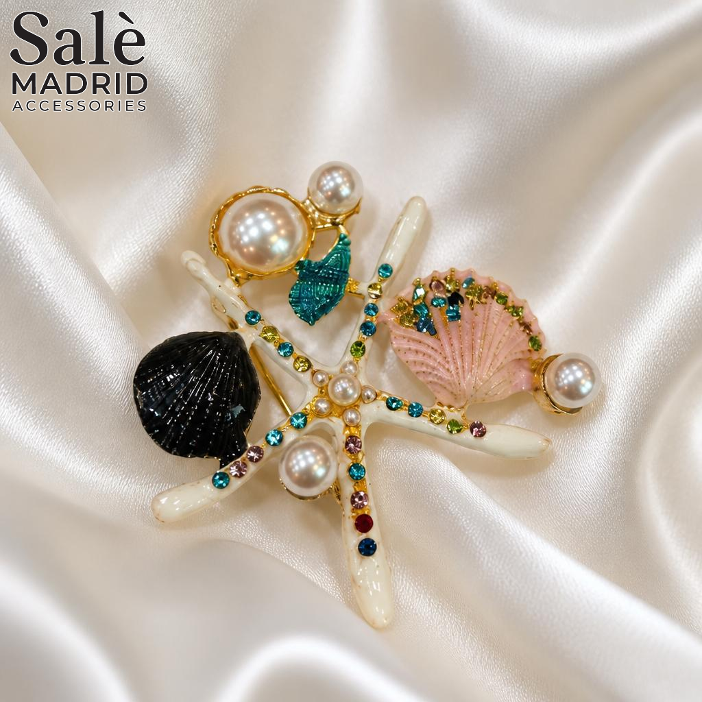 BROOCH STARFISH & SEASHELLS