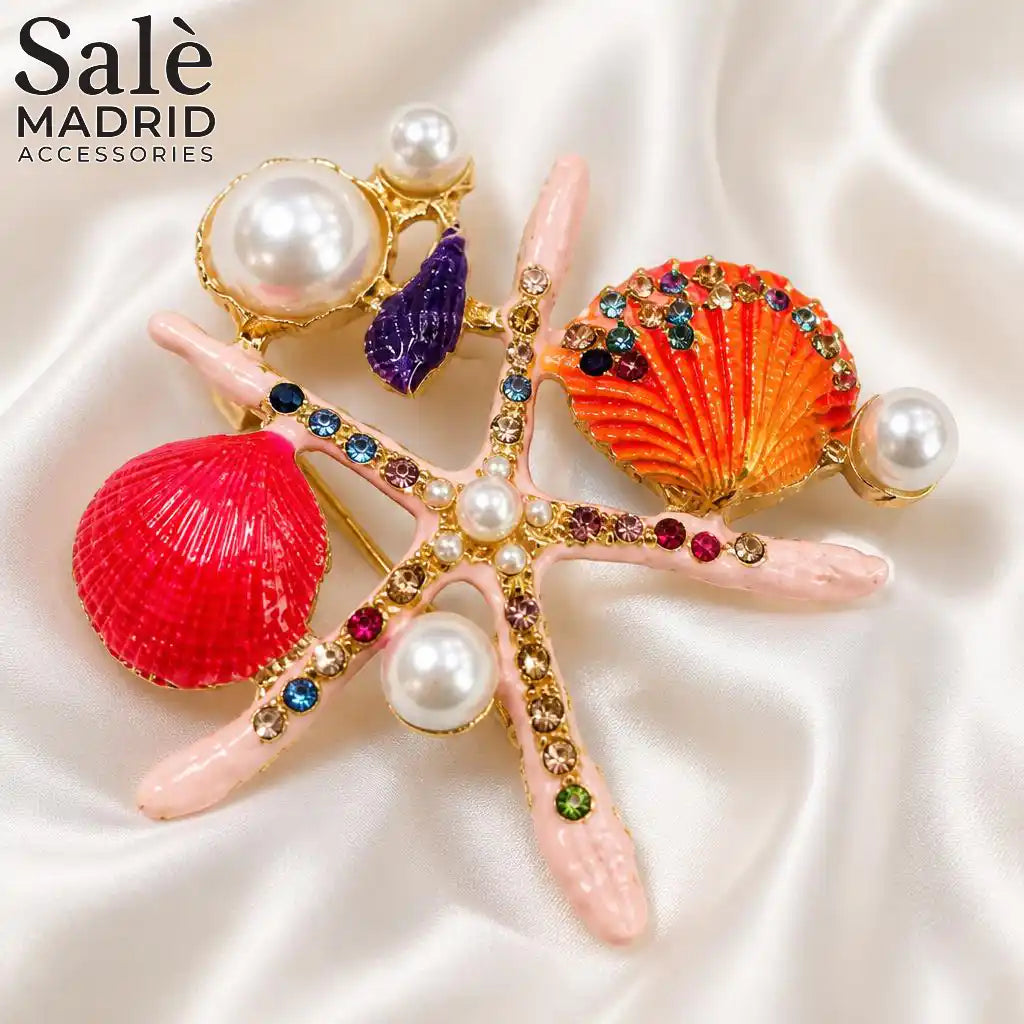 BROOCH STARFISH & SEASHELLS