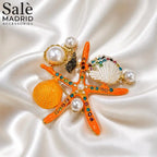 BROOCH STARFISH & SEASHELLS