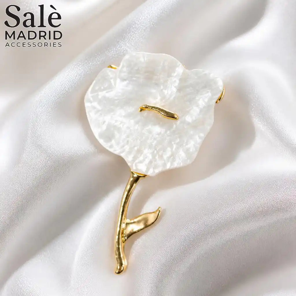 BROOCH MOTHER OF PEARL TULIP