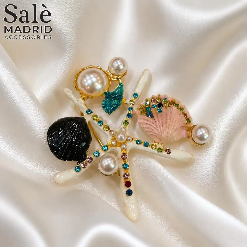 BROOCH STARFISH & SEASHELLS