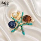 BROOCH STARFISH & SEASHELLS