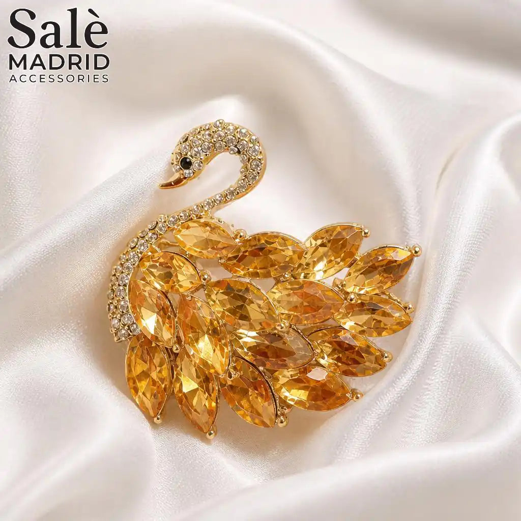 BROOCH RAINBOW CRYSTAL SWAN Secondary image