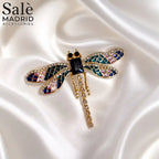 BROOCH MOSAIC DRAGONFLY CRYSTAL