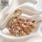 BROOCH RAINBOW CRYSTAL SWAN