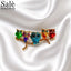 Multicolor Crystal Owl Branch Brooch