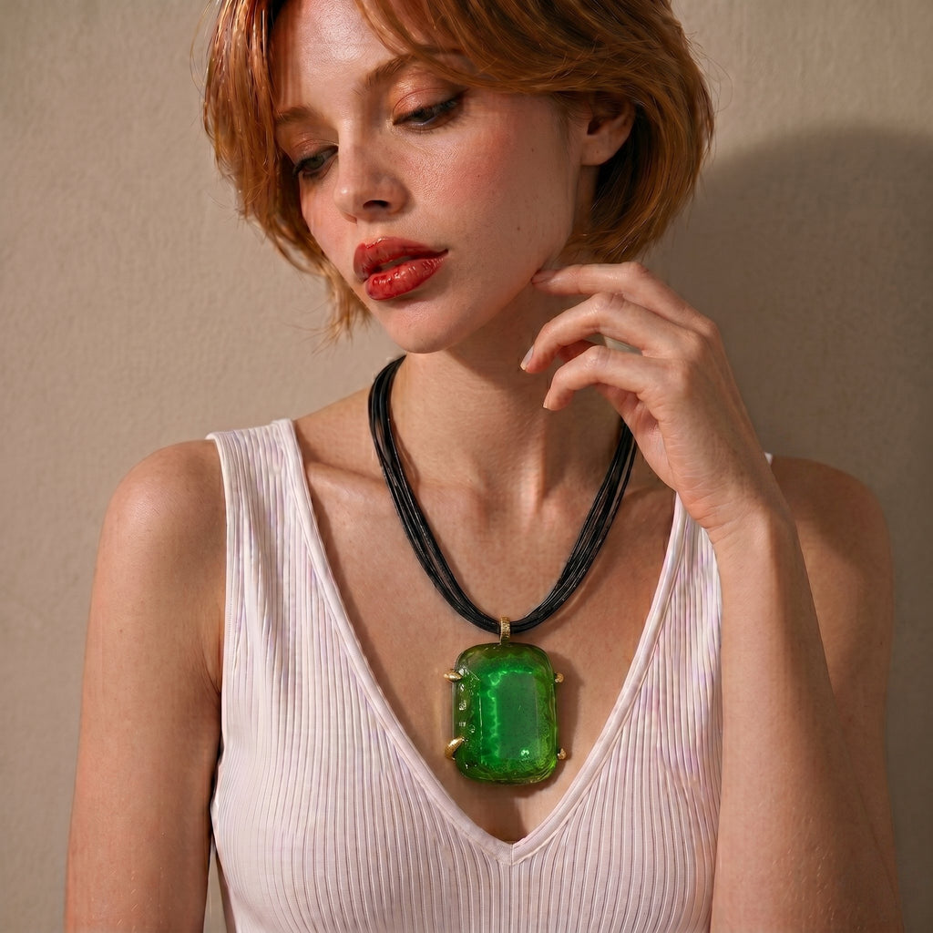 Necklace Medium KC Gold, Multi-strand Wax Cord, Short Style: 45CM