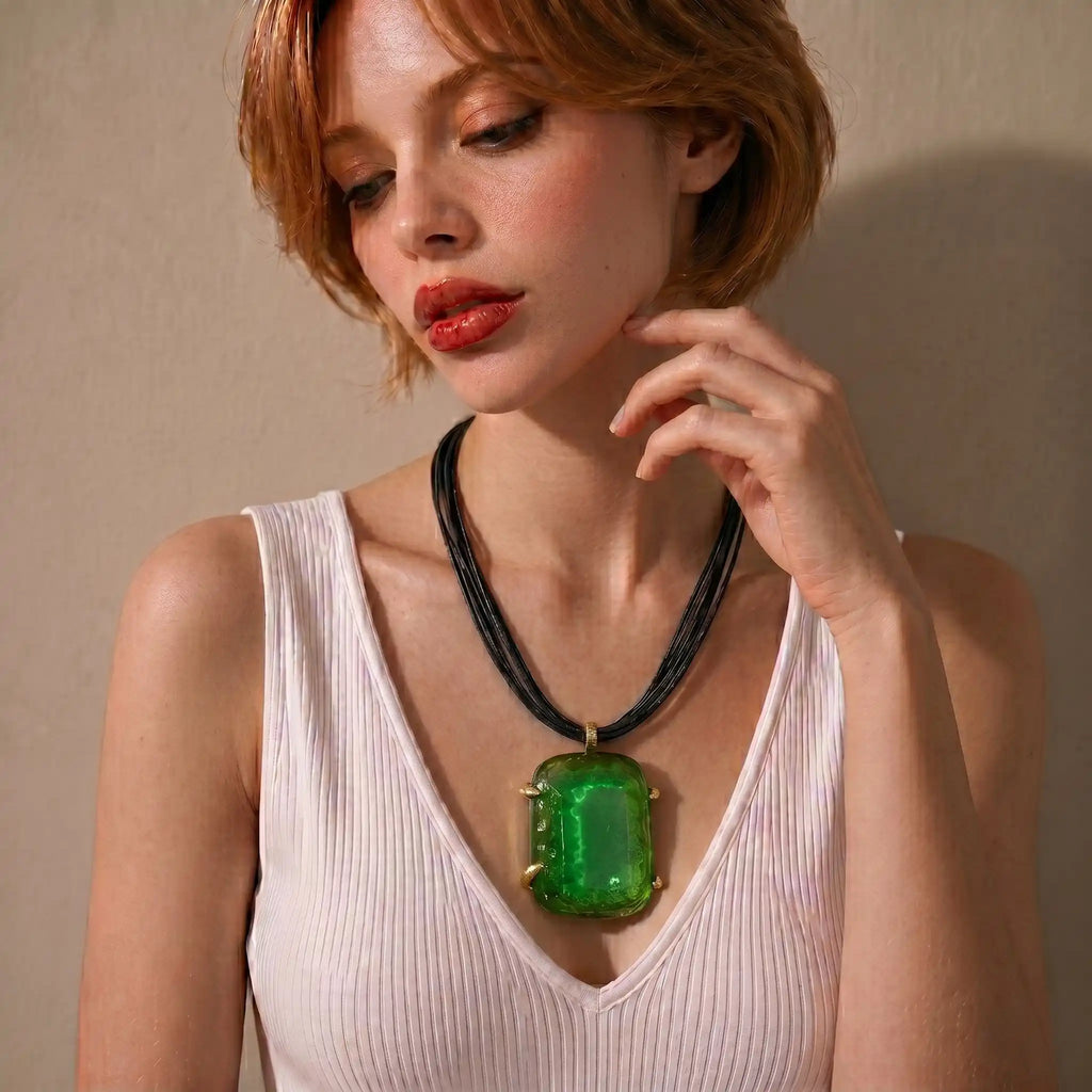 Necklace Medium KC Gold, Multi-strand Wax Cord, Short Style: 45CM