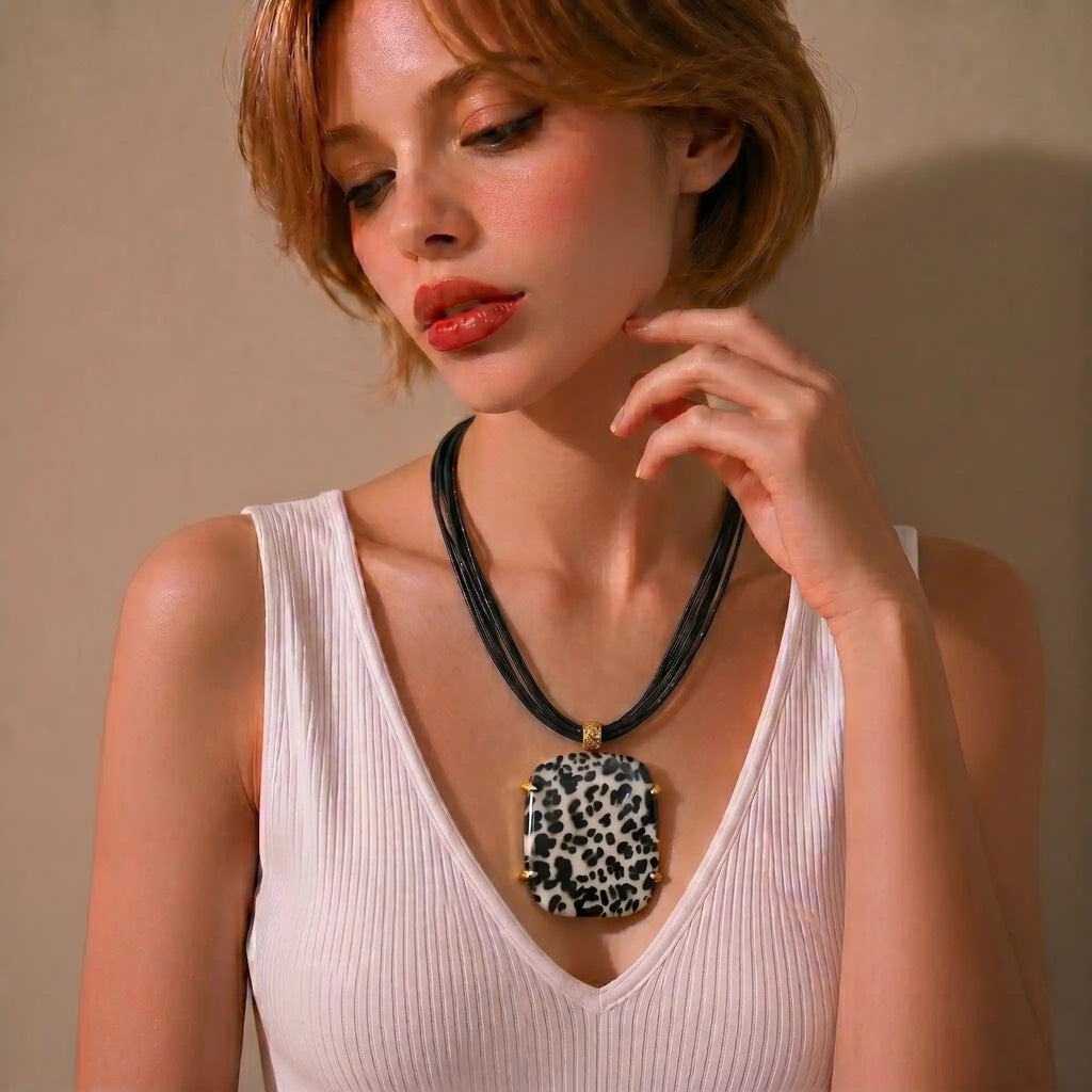 Necklace Medium KC Gold, Multi-strand Wax Cord, Short Style: 45CM