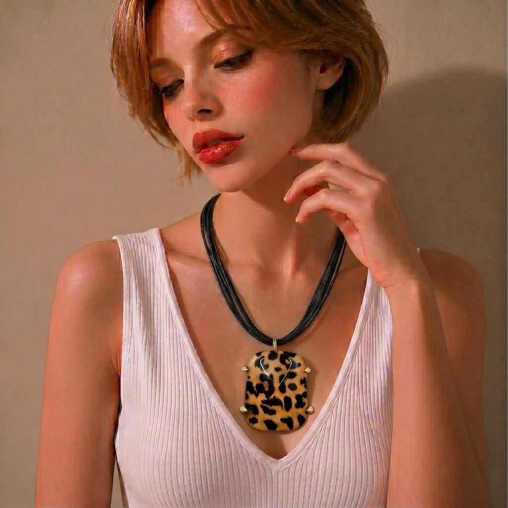 Necklace Medium KC Gold, Multi-strand Wax Cord, Short Style: 45CM