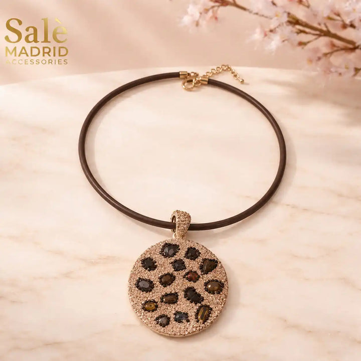 Necklace Medium KC Gold/As Sample Champagne+Black Diamond+As Sample Stone 00123