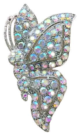 Silver Crystal Butterfly brooch