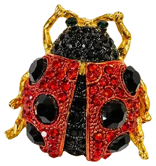 Crystal Ladybug brooch