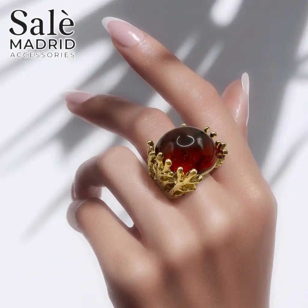 Elastic Line Ring Medium KC Gold