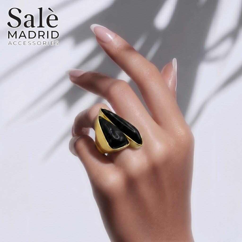 Elastic Line Ring Medium KC Gold