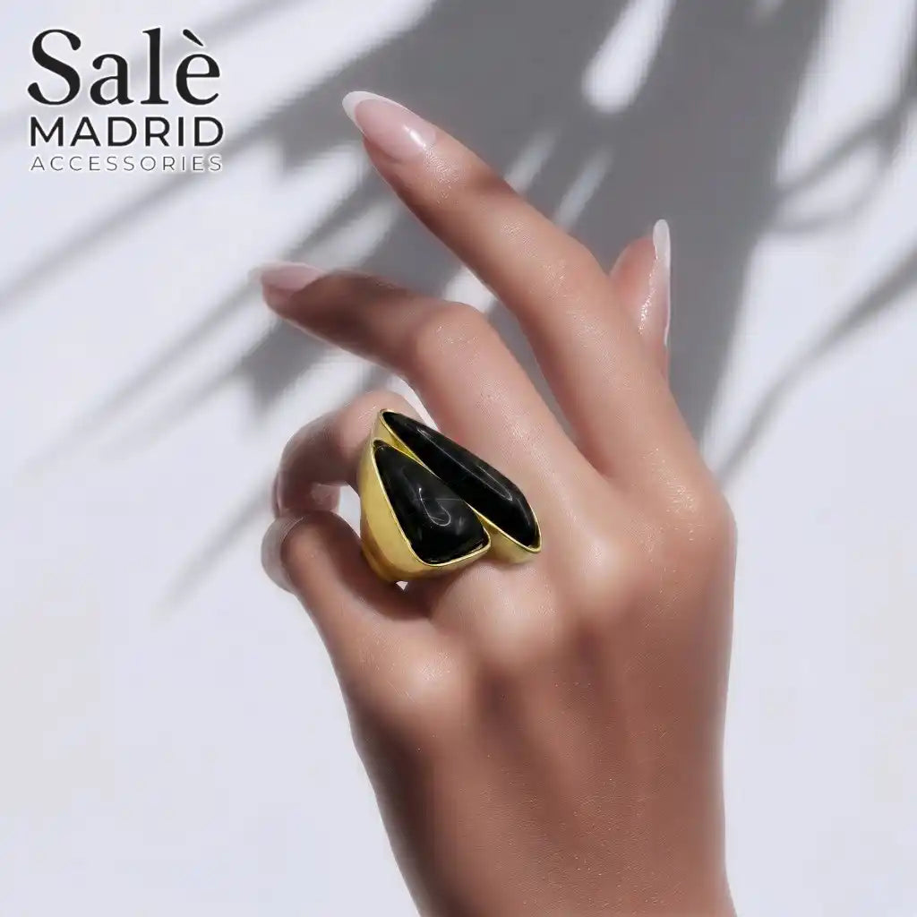 Elastic Line Ring Medium KC Gold