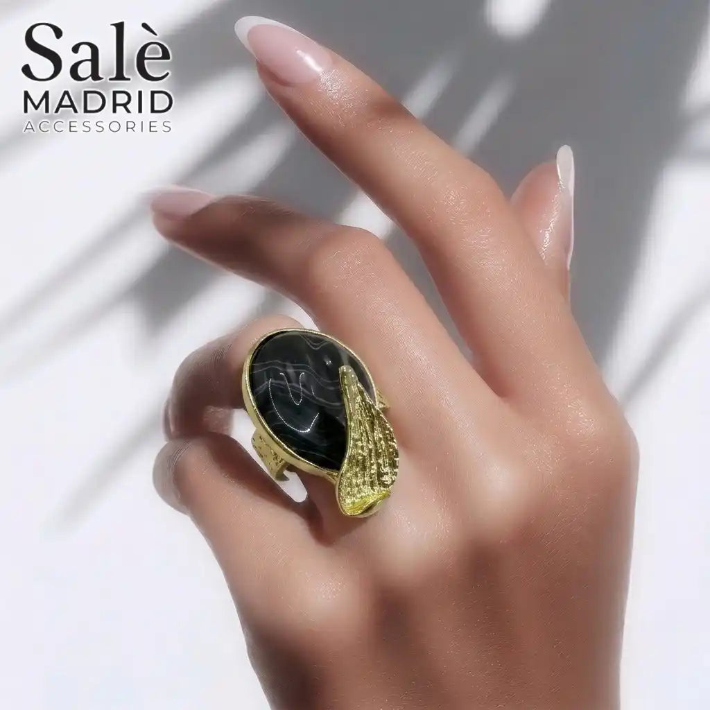 Elastic Line Ring Medium KC Gold