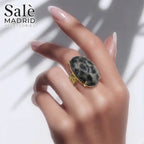Elastic Line Ring Medium KC Gold