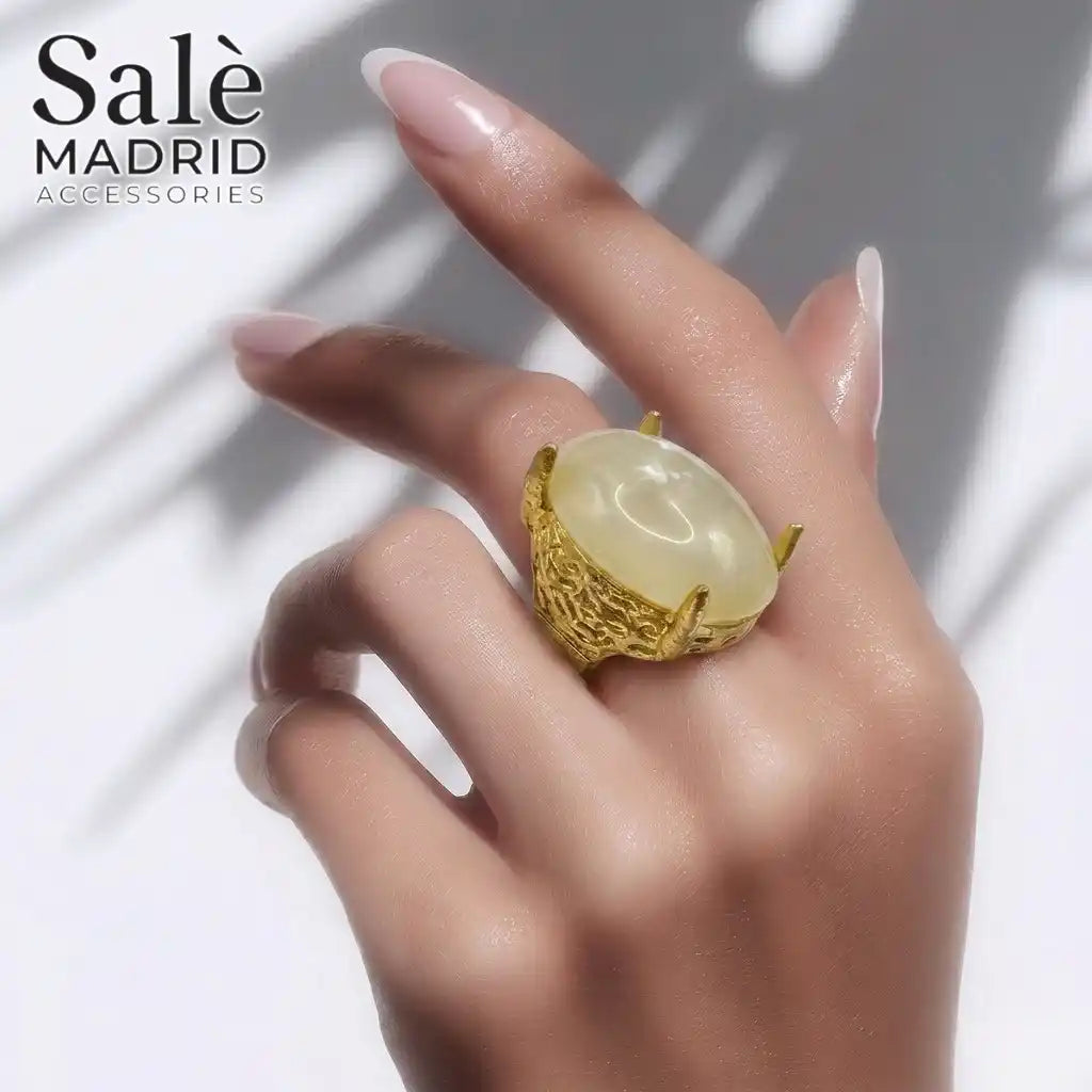 Elastic Line Ring Sand Gold